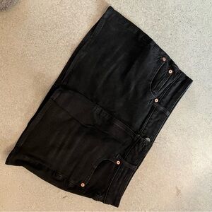 Black Denim Mini Skirt